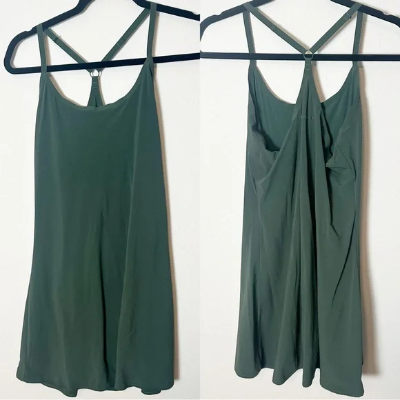 Outdoor Voices The Exercise Dress in Evergreen Olive Green Medium - Picture 2 of 7